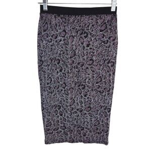 Leith Leopard Sparkle Print Stretchy Pencil Skirt Size Small